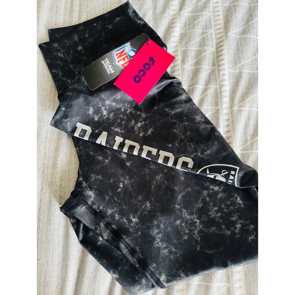 NFL Apparel Official Women's‎ Raiders Leggings, Black/Gray, Large, NWT
